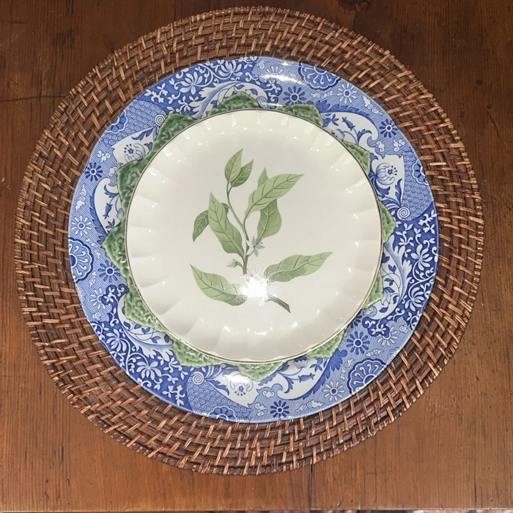 Vintage W. S. George Green Valley Pattern Luncheon Plate 7”